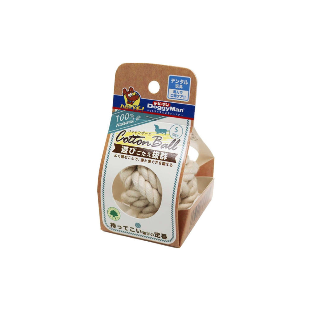 DoggyMan 100%純棉潔牙球 S/M/L 無膠水編織 耐咬棉繩球 狗狗磨牙玩具 寵物潔牙 幼犬成犬 紓壓拋接互-規格圖3