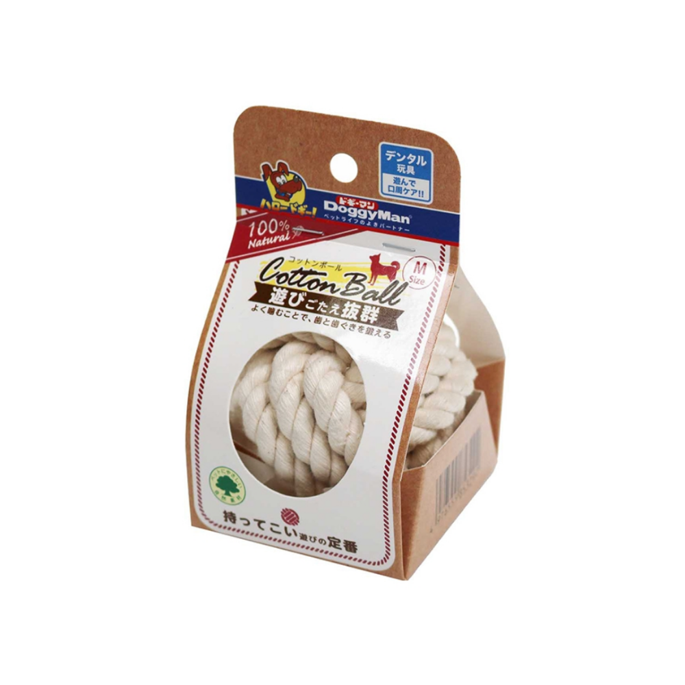 DoggyMan 100%純棉潔牙球 S/M/L 無膠水編織 耐咬棉繩球 狗狗磨牙玩具 寵物潔牙 幼犬成犬 紓壓拋接互-規格圖3