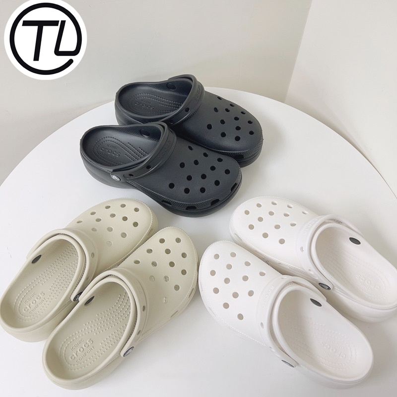 crocs classic platform clogs 雲朵鞋 洞洞鞋 穆勒鞋 增高 厚底 防水206750-細節圖3