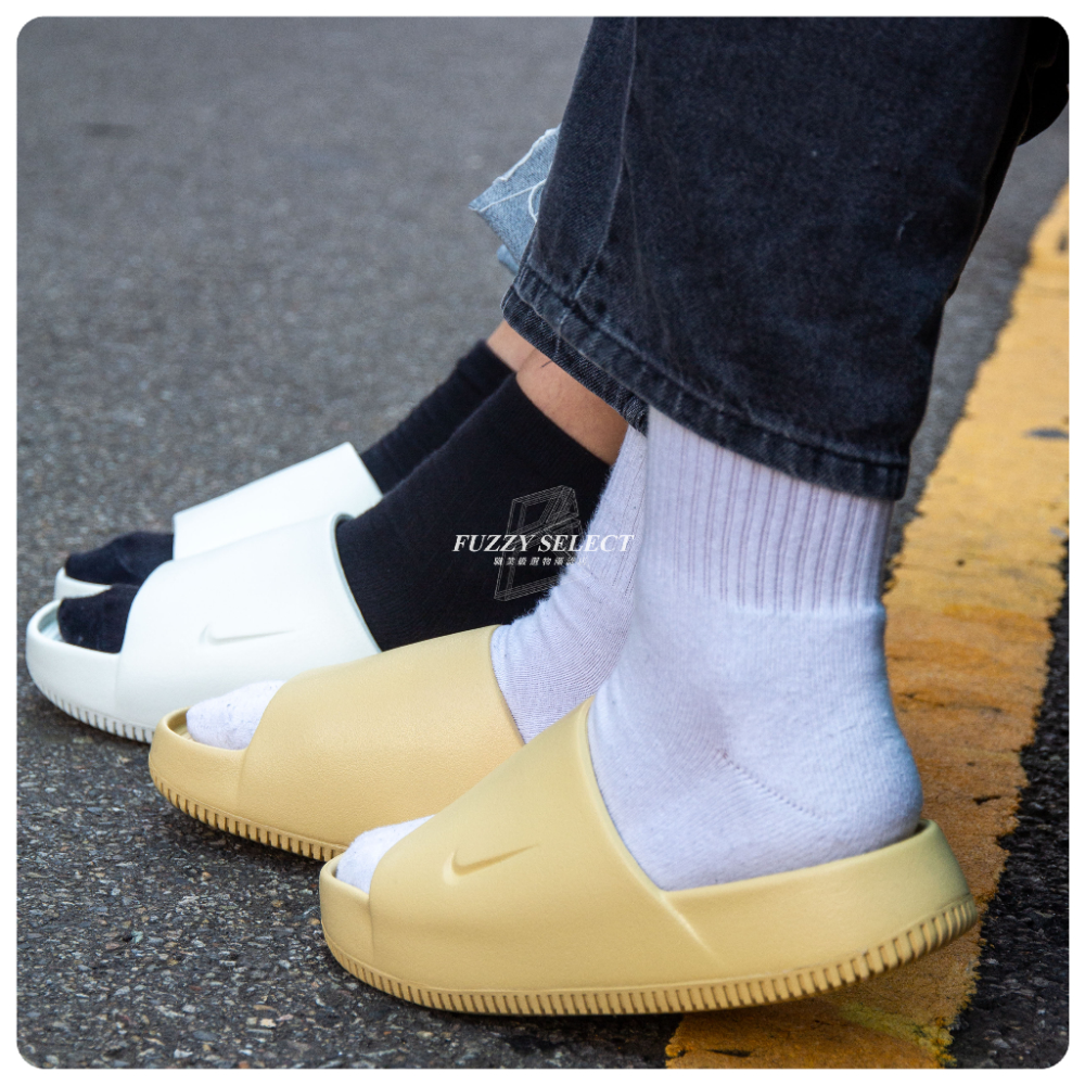 Nike Calm 防水 麵包拖鞋 奶茶 DX4816-200 黑 FD4116-001 白 薄荷綠-細節圖4