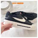 日本代購 Nike Court Legacy Lift 厚底 解構 奶茶 DM7590-200 白黑 100-規格圖9