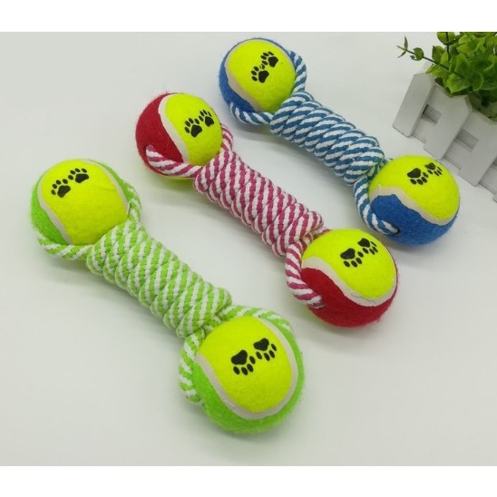 寵物繩球啞鈴玩具 繩結玩具 繩結球 寵物玩具 狗狗玩具 耐咬 球類-細節圖3