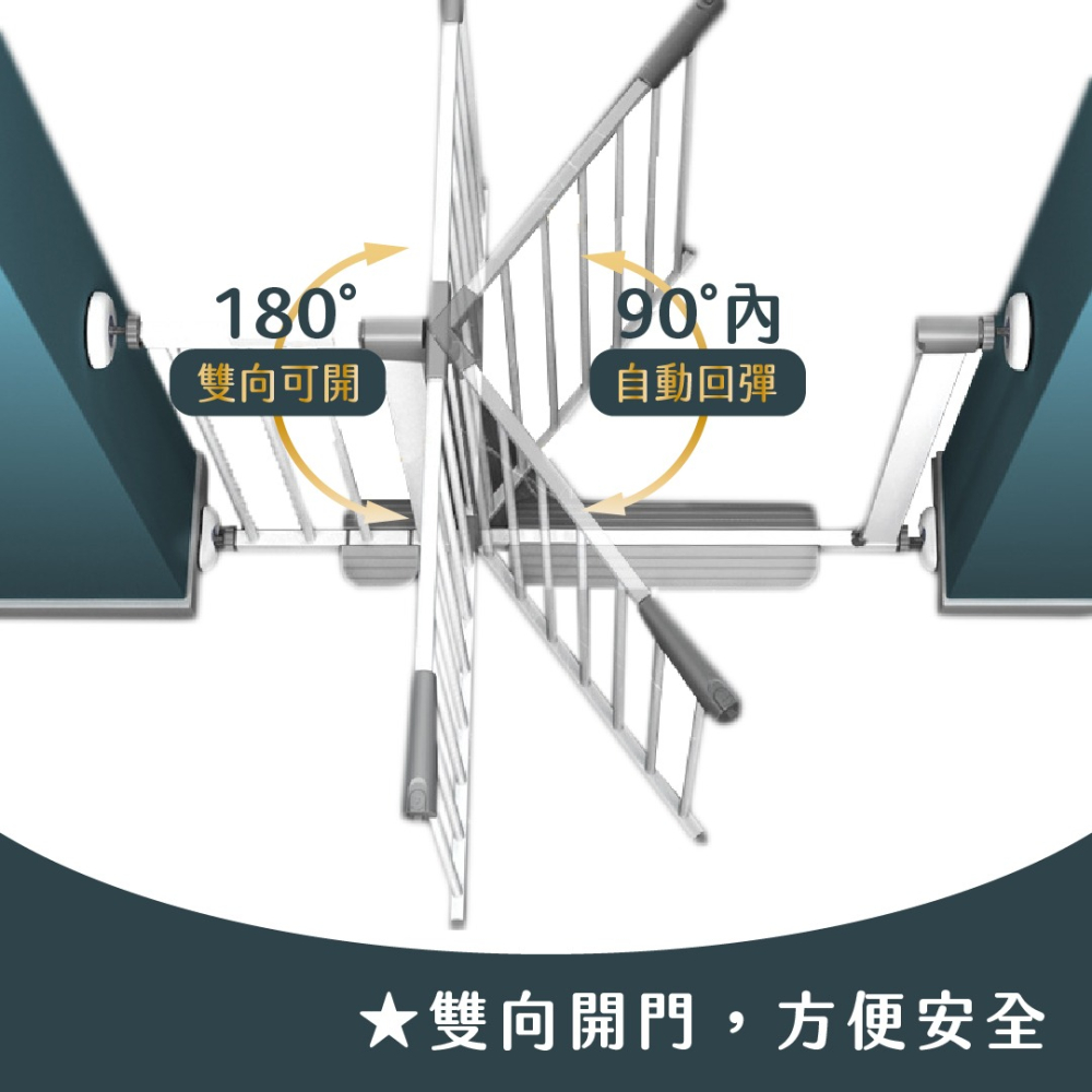 寵物防護欄 雙向開門 自動回彈 寵物門欄 安全門欄 柵欄 門欄 寵物柵欄 門檔 樓梯圍欄 多功能圍欄-細節圖3