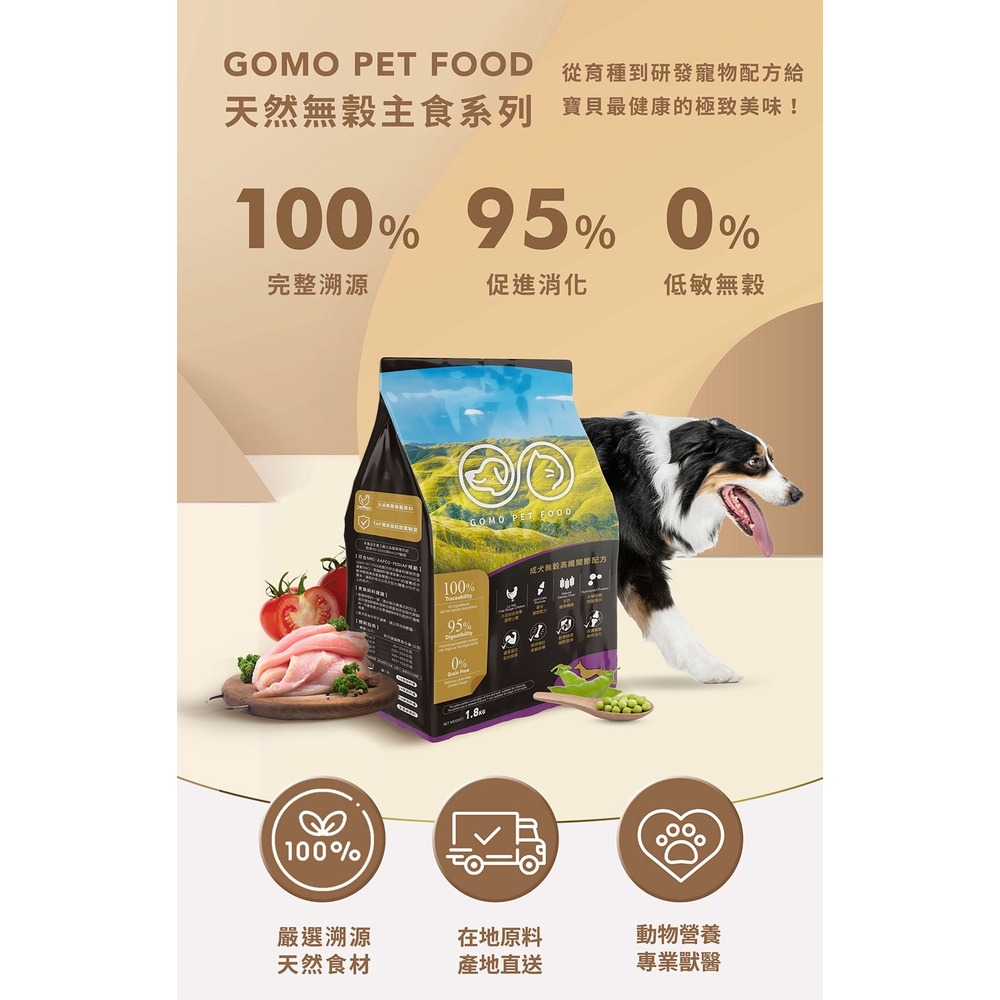 GOMO狗飼料 成犬無穀飼料 寵物飼料 寵物乾糧 全齡犬 熟齡犬 成犬 大成 GOMO PET FOOD 狗食品-細節圖3