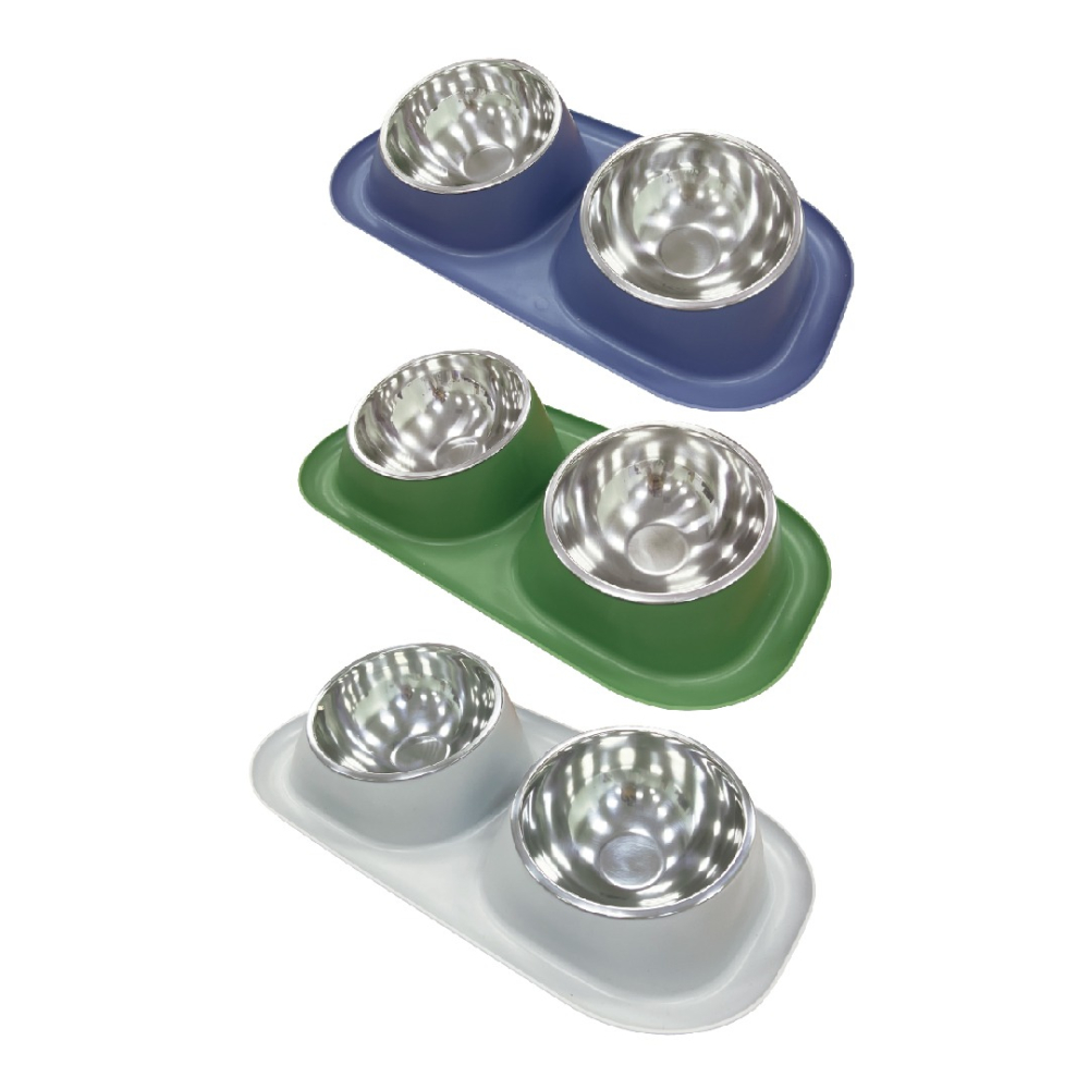 雙碗斜口寵物碗 餵食碗 水碗 寵物碗 雙碗設計 可拆卸 食碗 貓碗 犬碗 護頸碗 斜口碗 防溢碗-細節圖2