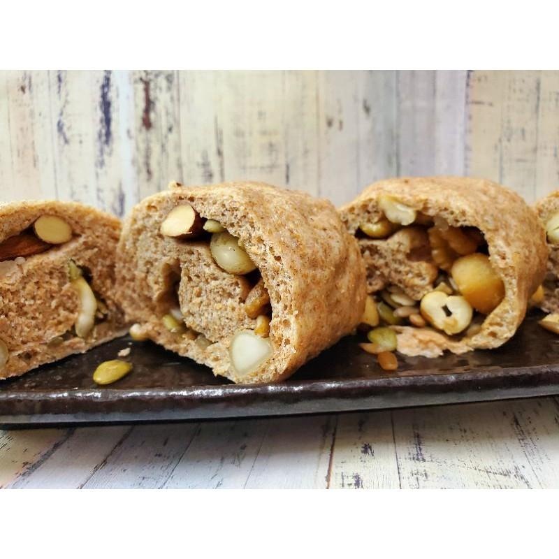 嘉義吉芳包子饅頭/全麥無糖堅果包(素食) 100％全麥無糖饅頭 .高纖 .養生 糖尿病可食、高血糖飲食.(5顆裝)-細節圖2