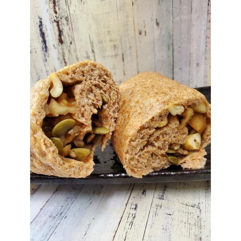 嘉義吉芳包子饅頭/全麥無糖堅果包(素食) 100％全麥無糖饅頭 .高纖 .養生 糖尿病可食、高血糖飲食.(5顆裝)-細節圖3