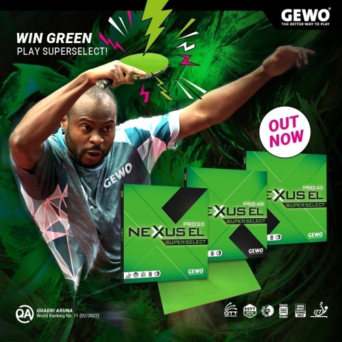 力揚乒乓-德國 GEWO Nexxus EL Pro 53 Super Select高效能綠色桌球膠皮 (53度海棉)