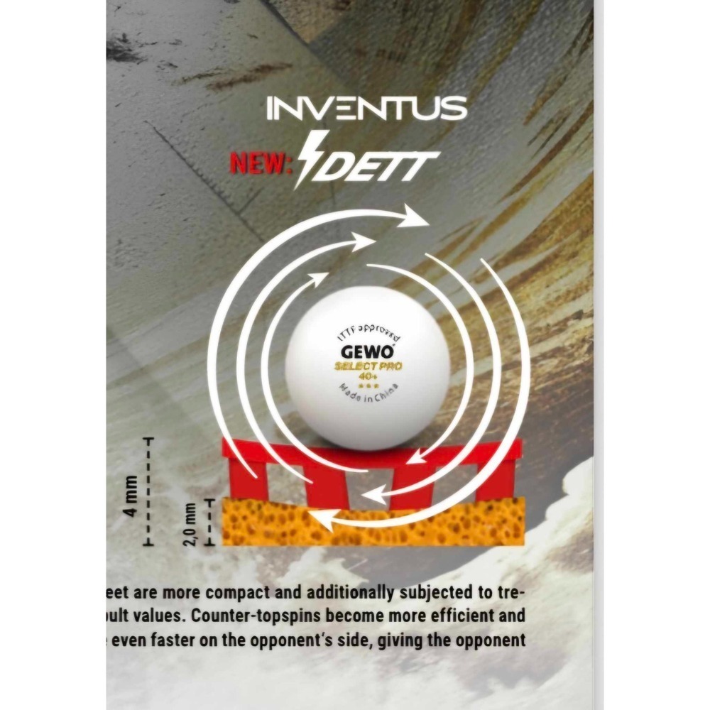 力揚乒乓-德國GEWO Inventus XT Pro 52.5 高效能膠皮-(終止燒錢派.中毒派.貴族派)-細節圖6