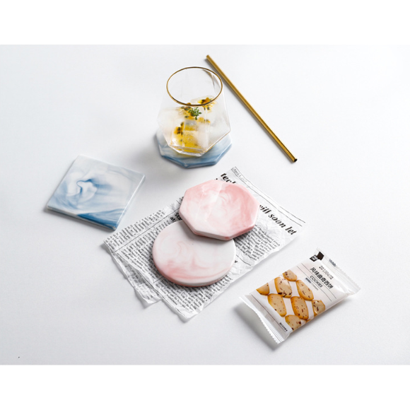 大理石紋杯墊 硅藻土杯墊 吸水杯墊 質感杯墊 辦公療癒 大理石杯墊 咖啡杯墊 隔熱墊 馬克杯墊 速乾 防滑杯墊 茶杯墊-細節圖4