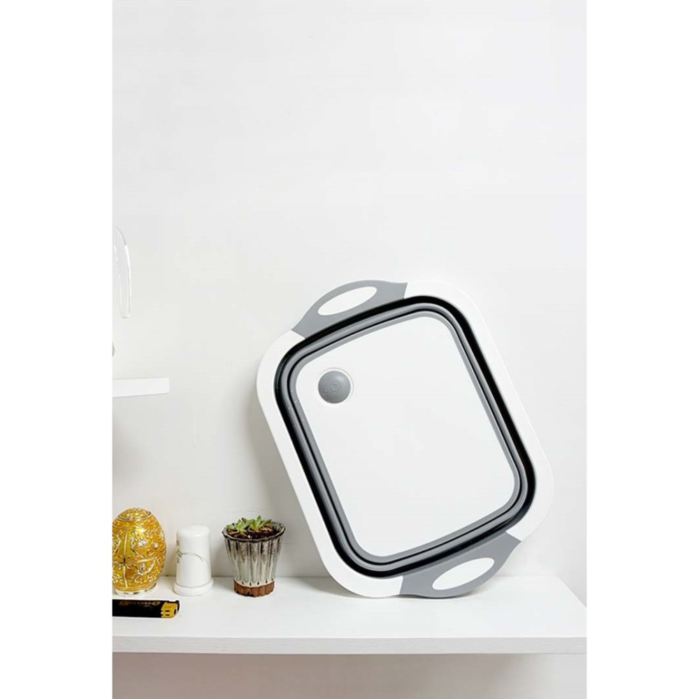 多功能折疊砧板 三合一瀝水盆 瀝水籃 露營瀝水藍 多功能折疊瀝水藍 旅行戶外露營用 洗菜籃 菜板 洗菜籃 摺疊切菜板-細節圖9