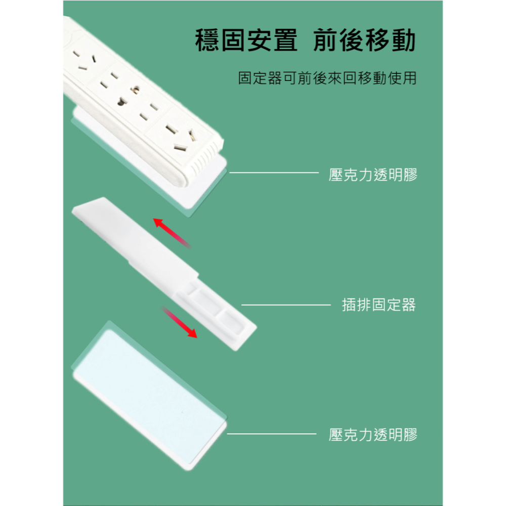 延長線固定器 排插固定器 延長線收納 插座固定器 插座固定 電線固定器 理線器 遙控器 延長線 收納架 數據機 免打孔-細節圖4