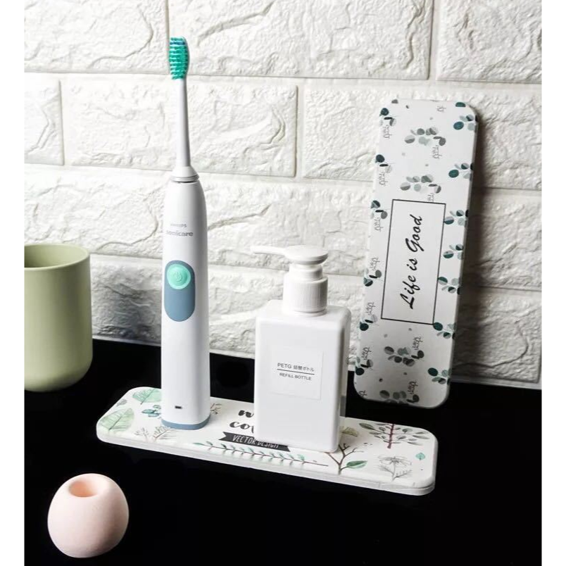 硅藻土吸水墊 置物墊 防潮置物墊 防水漬墊 防水墊 洗手台 洗漱墊 快乾墊 潄口杯墊 肥皂墊 杯墊 防滑 牙刷置物架-細節圖2