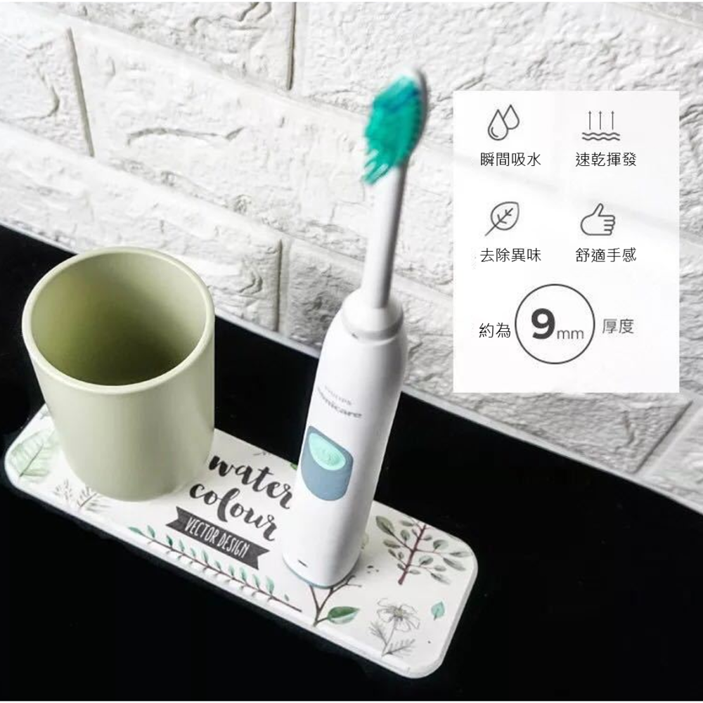 硅藻土吸水墊 置物墊 防潮置物墊 防水漬墊 防水墊 洗手台 洗漱墊 快乾墊 潄口杯墊 肥皂墊 杯墊 防滑 牙刷置物架-細節圖6