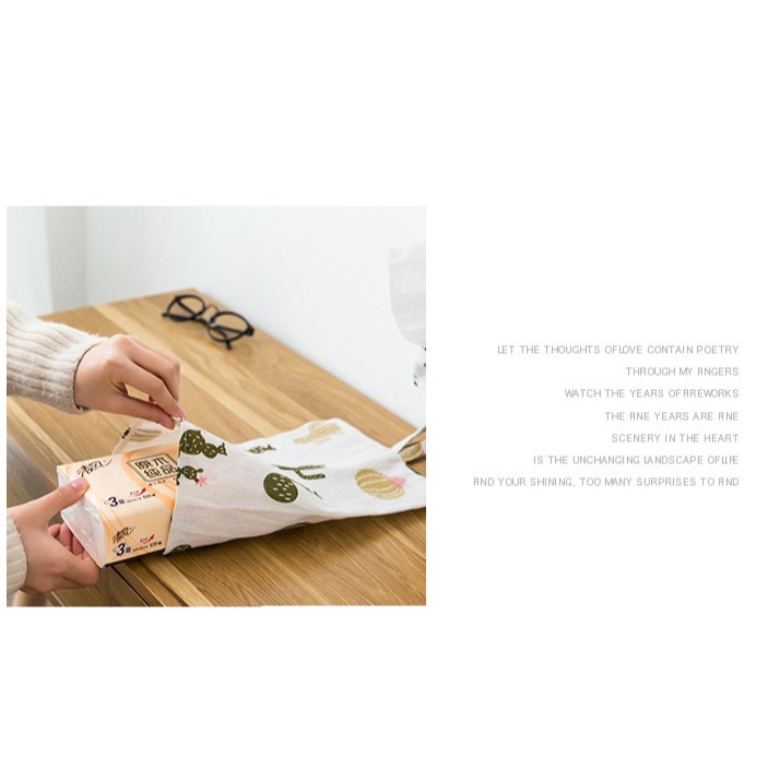 紙巾套 面紙套 可掛式棉麻衛生紙 吊掛式面紙盒 面紙收納 提袋 掛袋 收納袋 紙巾掛袋 紙巾盒 抽紙盒 衛生紙收納盒-細節圖4