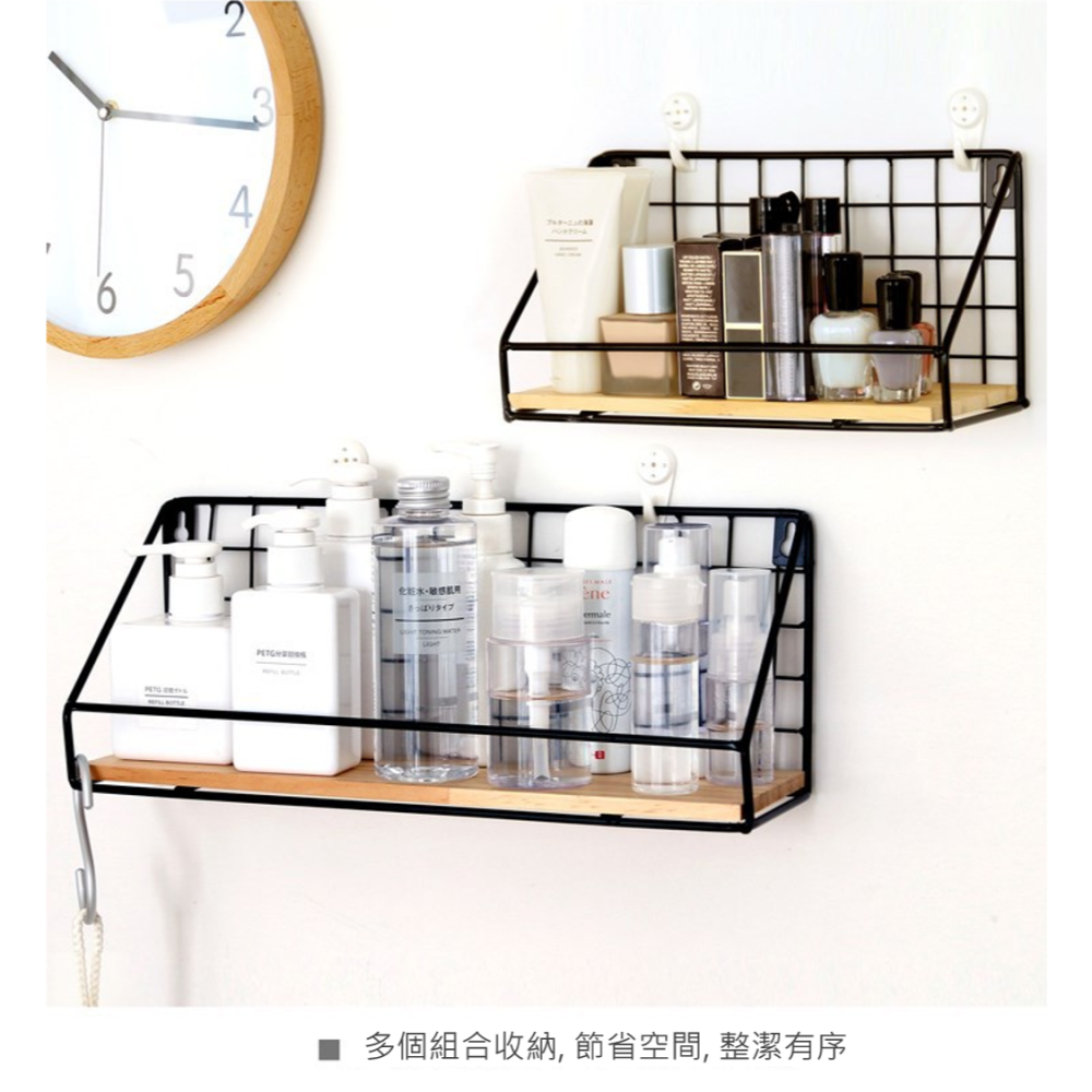 牆壁置物架 壁掛置物架 牆上置物架 置物架 牆面置物架 牆壁架 牆上收納 層架 層架壁掛 一字隔板實木 收納 免打孔書架-細節圖4