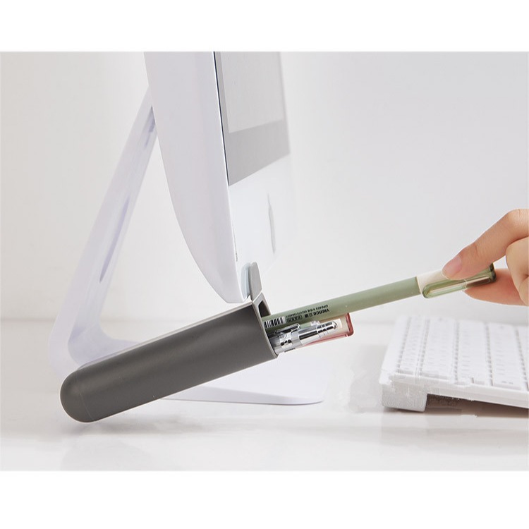 螢幕收納筆筒 桌面收納筆筒 桌緣文具筒 黏貼式螢幕筆筒 桌邊筆筒 鉛筆盒 文具盒 收納筒 置物盒 收納筆桶 迷你收納盒-細節圖7