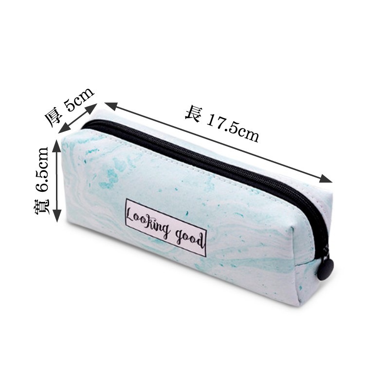 質感大理石紋鉛筆盒 筆袋 新款韓版創意學生文具 PU皮質八角四方梯形簡約大容量鉛筆盒 大理石八角筆袋 簡約多功能文具盒-細節圖8