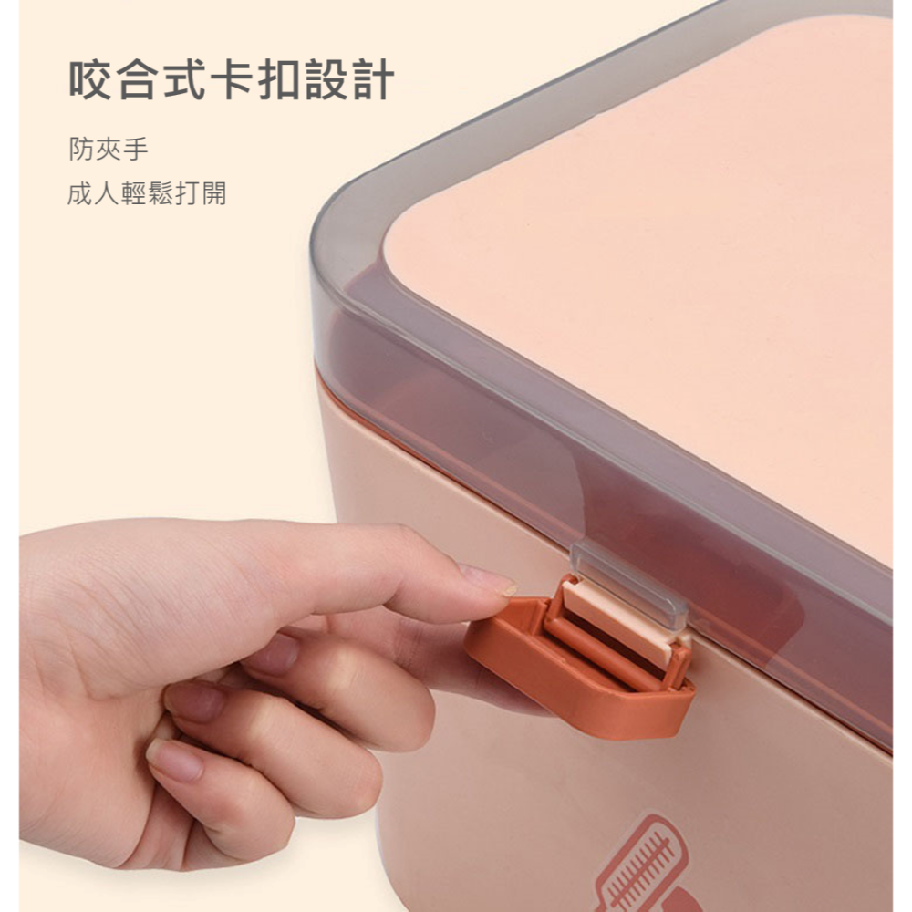 北歐風雙層醫藥箱 雙層藥箱 保健盒 護理箱 化妝盒 收納籃 手提急救箱 醫藥箱 醫藥包 收納箱 藥盒 藥品箱 急救保健箱-細節圖6