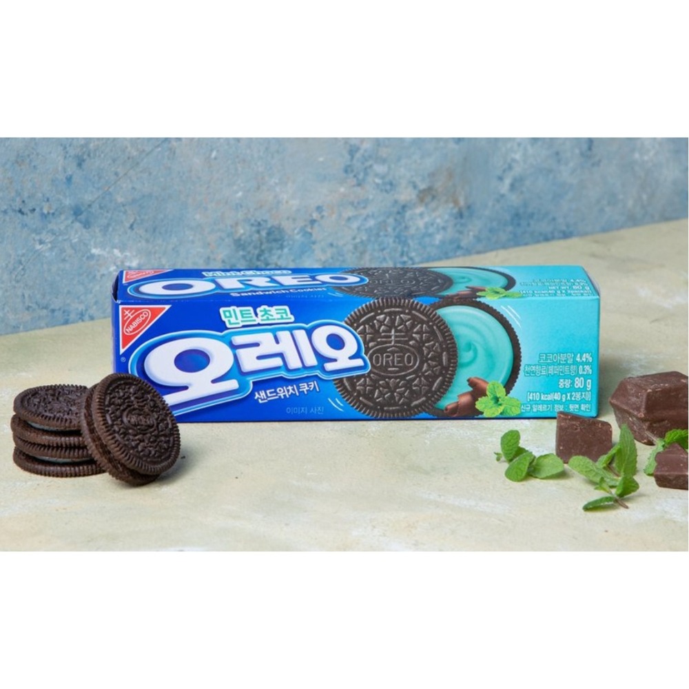 【預購】肥章魚㊣正韓代購★韓國 OREO 夾心餅乾 肉桂捲 薄荷巧克力 紅絲絨 草莓奶油-細節圖3