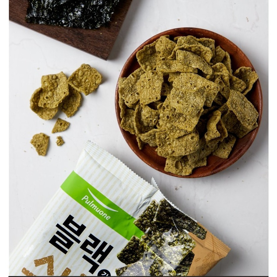 【預購】肥章魚㊣正韓代購★韓國 pulmuone 海苔餅乾 原味 芥末 75g-細節圖3