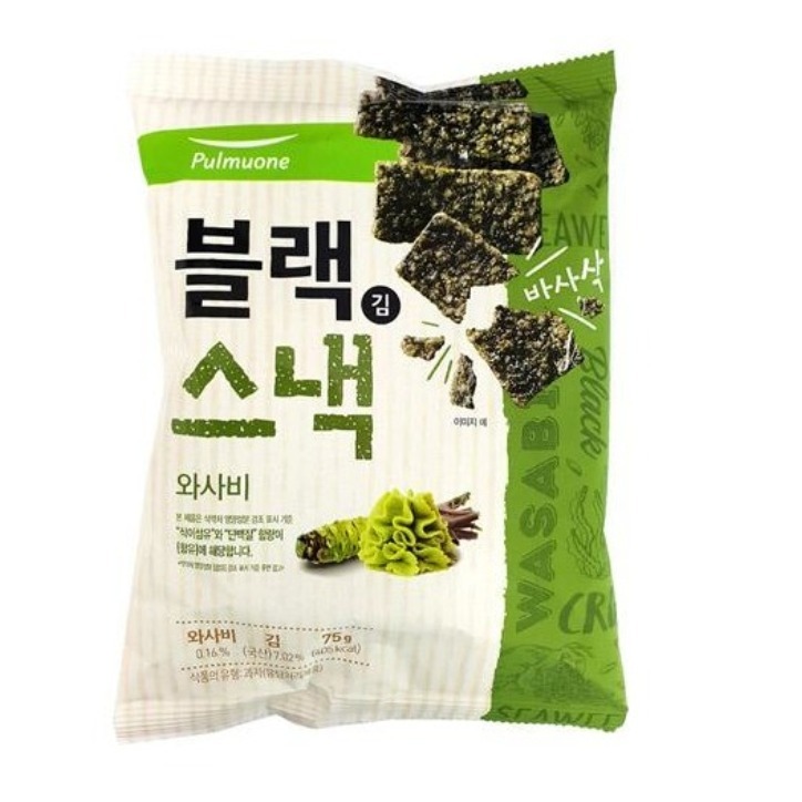 【預購】肥章魚㊣正韓代購★韓國 pulmuone 海苔餅乾 原味 芥末 75g-細節圖4