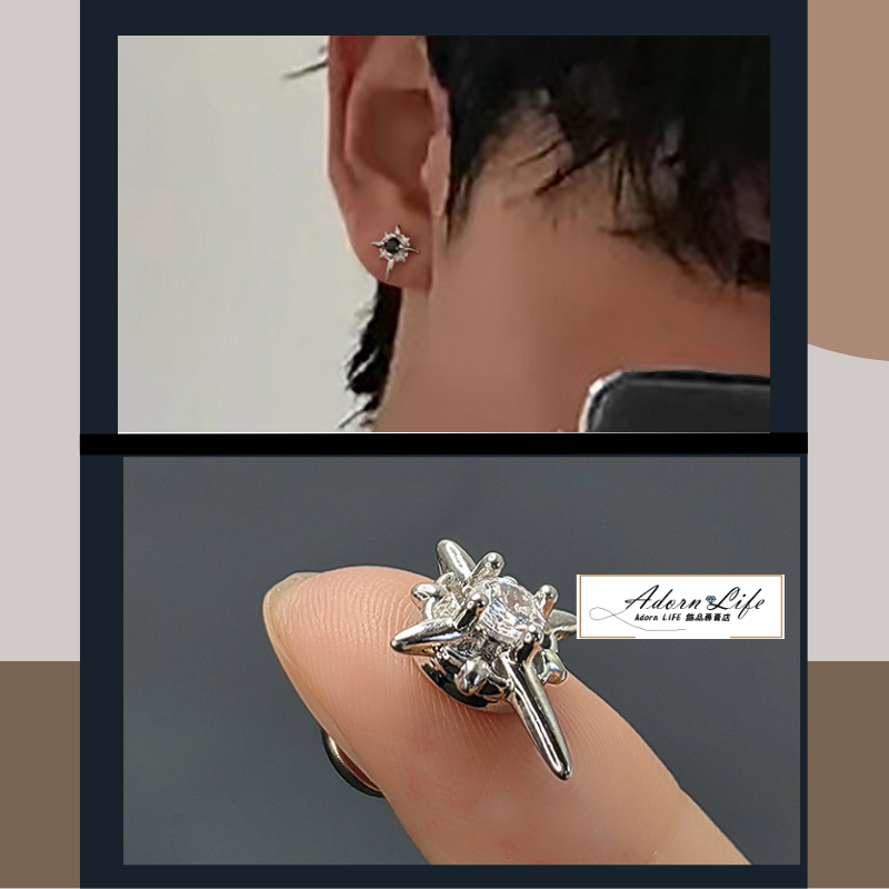 鑽石十字架磁吸耳環 磁鐵耳環-細節圖6