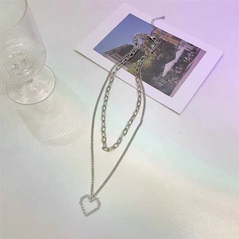 冷淡風像素愛心鈦鋼項鍊-細節圖6