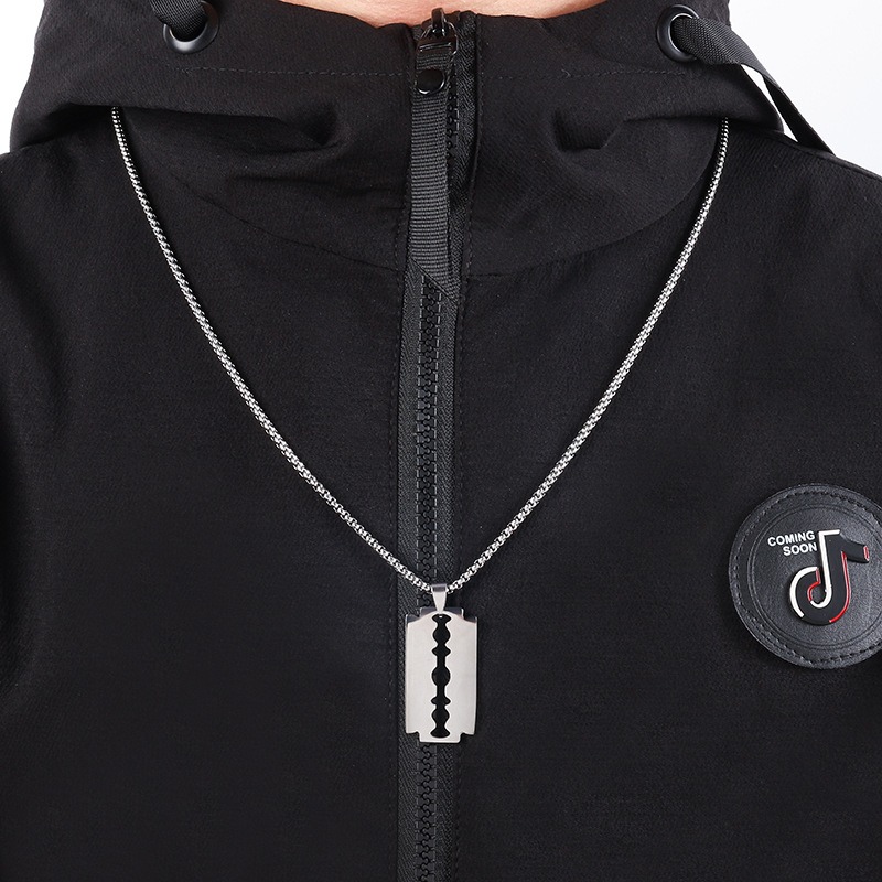 李榮浩同款刀片項鍊 鈦鋼項鍊-細節圖4