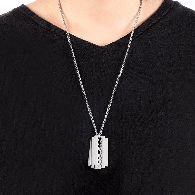 李榮浩同款刀片項鍊 鈦鋼項鍊-細節圖5