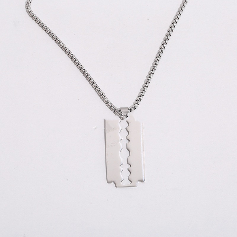 李榮浩同款刀片項鍊 鈦鋼項鍊-細節圖6
