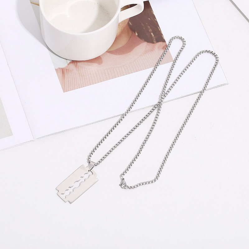 李榮浩同款刀片項鍊 鈦鋼項鍊-細節圖7