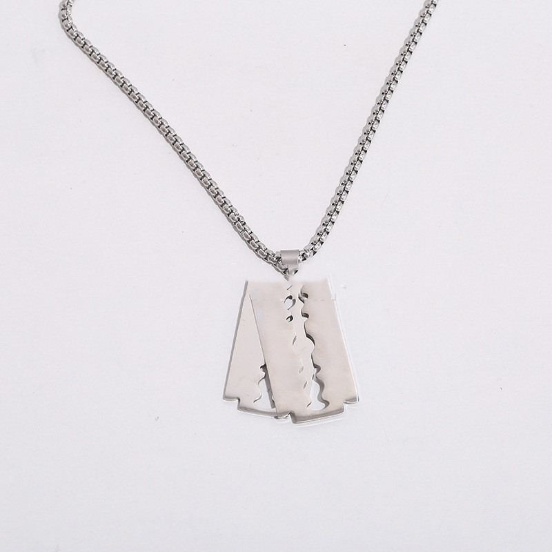 李榮浩同款刀片項鍊 鈦鋼項鍊-細節圖8