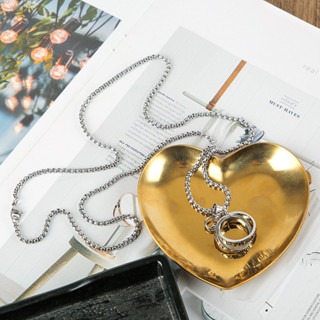 歐美雙環戒指吊墜項鍊 字母戒指項鍊 流行項鍊 潮流項鍊 古巴項鍊 鈦鋼項鍊-細節圖4