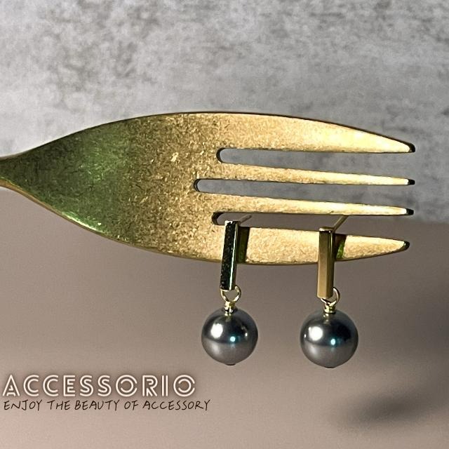 ╶◇╴拾飾 Accessorio 現貨 14K包金S925 黑珍珠 吊墜耳環 耳釘-細節圖2