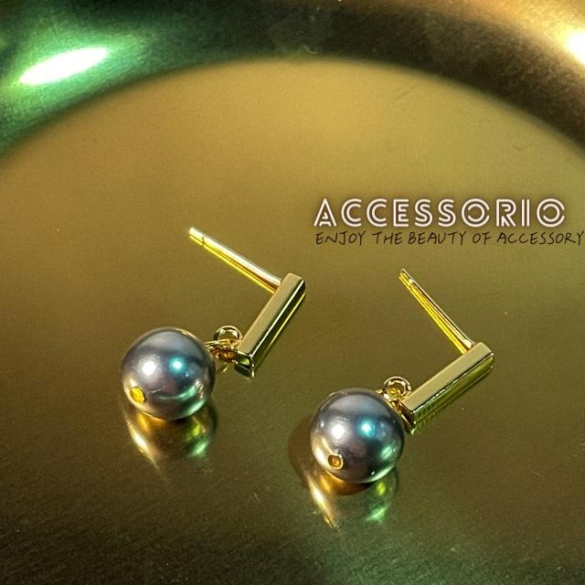╶◇╴拾飾 Accessorio 現貨 14K包金S925 黑珍珠 吊墜耳環 耳釘-細節圖3