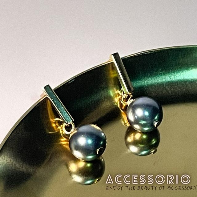 ╶◇╴拾飾 Accessorio 現貨 14K包金S925 黑珍珠 吊墜耳環 耳釘-細節圖4