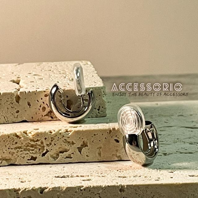 ╶◇╴拾飾 Accessorio 現貨  電鍍14K金 C型 圓形亮面 開口耳夾-細節圖2