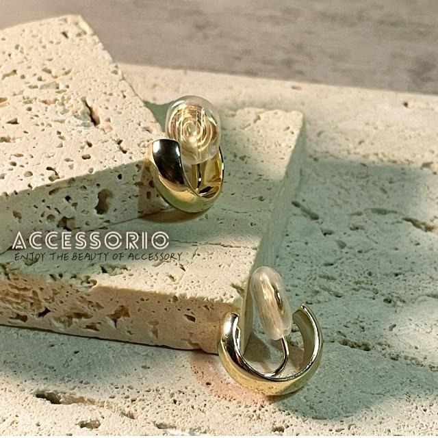 ╶◇╴拾飾 Accessorio 現貨  電鍍14K金 C型 圓形亮面 開口耳夾-細節圖3