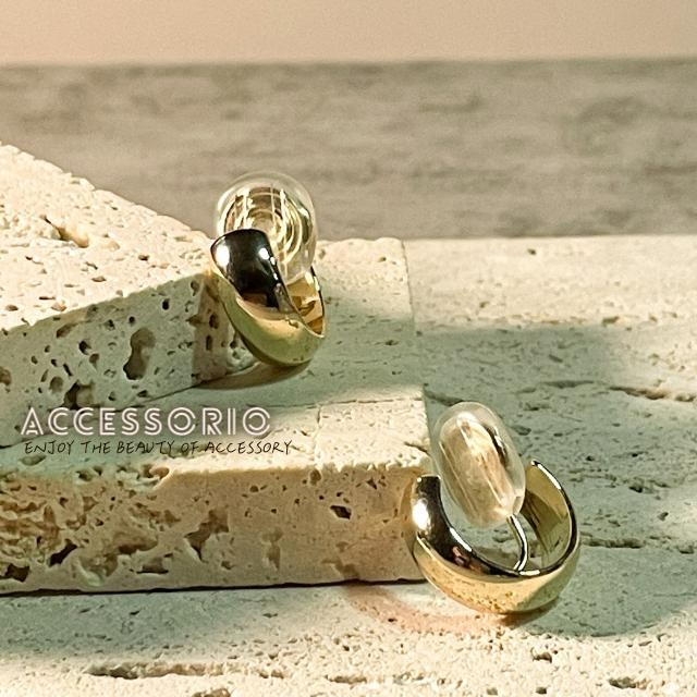 ╶◇╴拾飾 Accessorio 現貨  電鍍14K金 C型 圓形亮面 開口耳夾-細節圖4