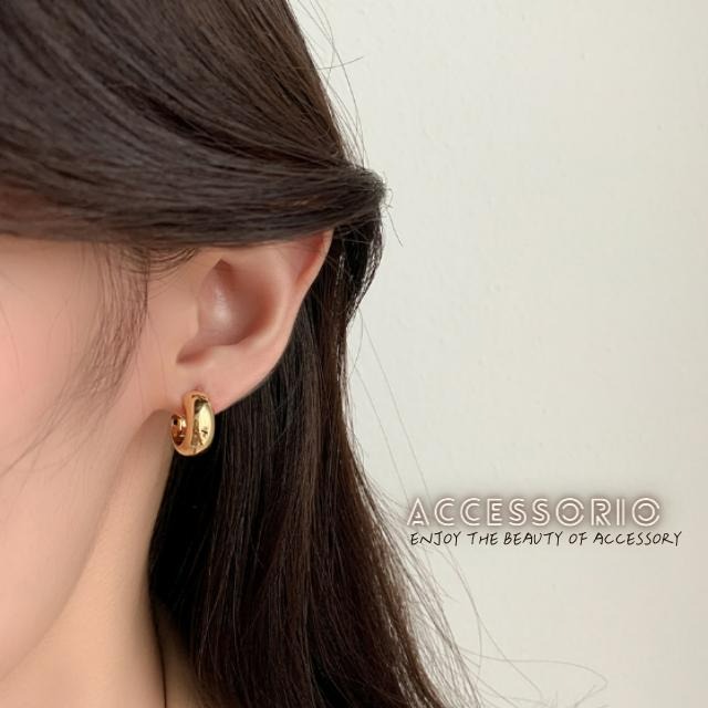 ╶◇╴拾飾 Accessorio 現貨  電鍍14K金 C型 圓形亮面 開口耳夾-細節圖6