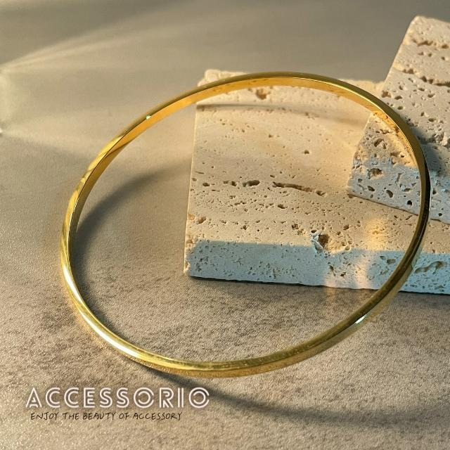 ╶◇╴拾飾 Accessorio 現貨  簡約線條 鈦鋼電鍍18K金手環 高質感 高保色 百搭網紅款 休閒正式 爆款-細節圖2