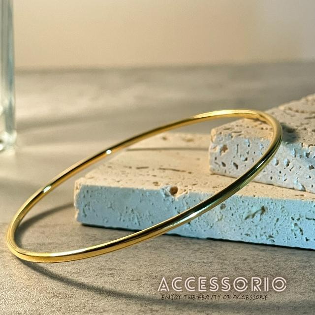 ╶◇╴拾飾 Accessorio 現貨  簡約線條 鈦鋼電鍍18K金手環 高質感 高保色 百搭網紅款 休閒正式 爆款-細節圖5