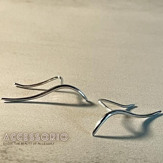 ╶◇╴拾飾 Accessorio 現貨  簡約線條 S925銀鍍14K金耳釘-細節圖5