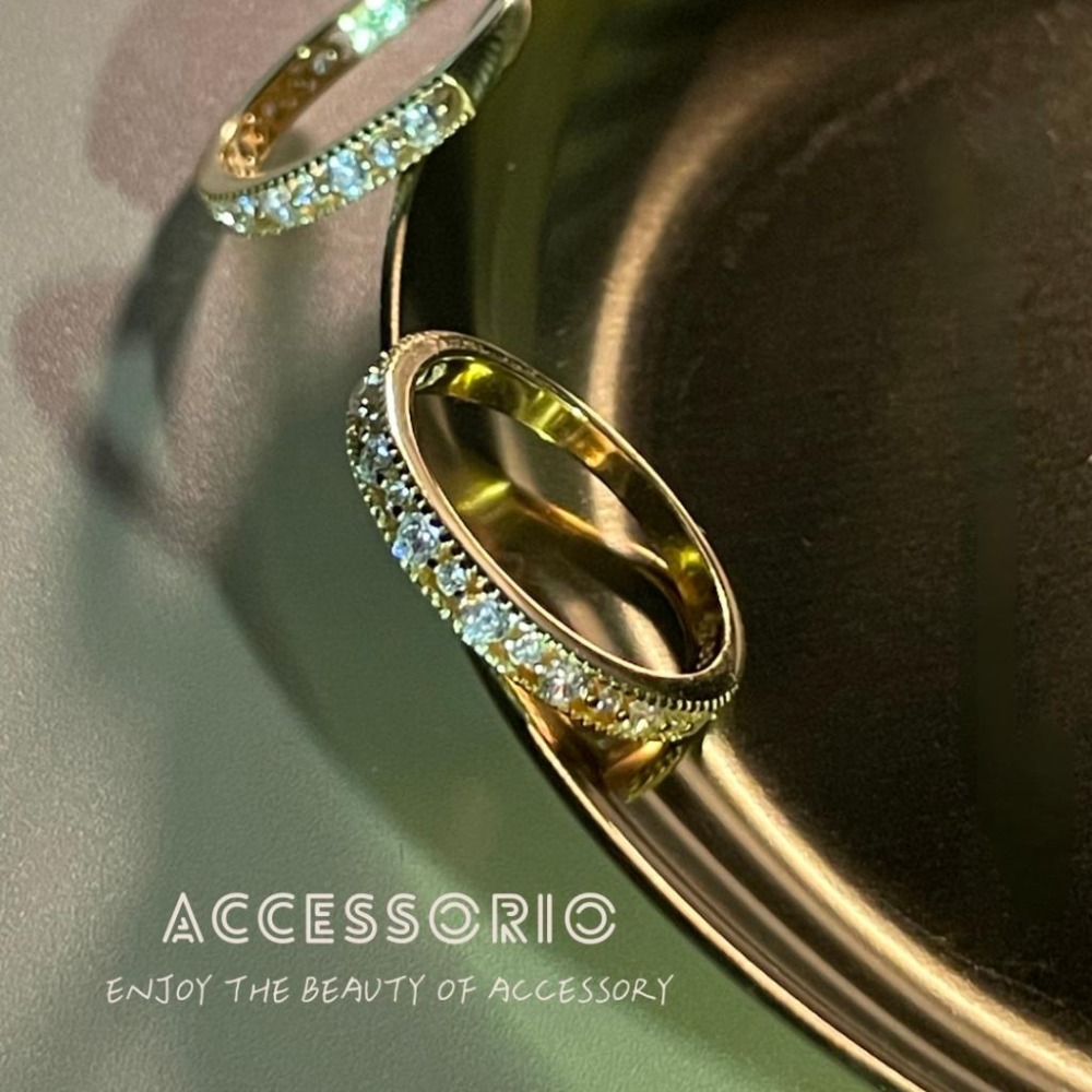 ╶◇╴拾飾 Accessorio 現貨 鍍14K金 日系古典輕奢簍空鑲嵌鋯石 戒指-細節圖6