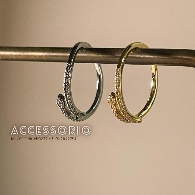 ╶◇╴拾飾 Accessorio 現貨  鋯石迷你小蛇造型戒指 電鍍14K金 開口可調式戒指 小蛇  財富的象徵 設計-細節圖2