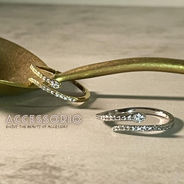 ╶◇╴拾飾 Accessorio 現貨  鋯石迷你小蛇造型戒指 電鍍14K金 開口可調式戒指 小蛇  財富的象徵 設計-細節圖4