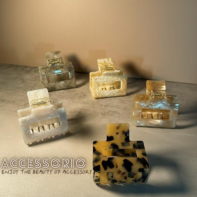 ╶◇╴拾飾 Accessorio 現貨   方形醋酸鯊魚夾 抓夾 髮飾 後腦勺髮夾 交叉髮夾-細節圖2