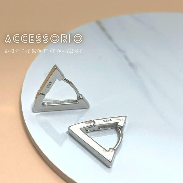 ╶◇╴拾飾 Accessorio 現貨  三角形 S925純銀耳環-細節圖3