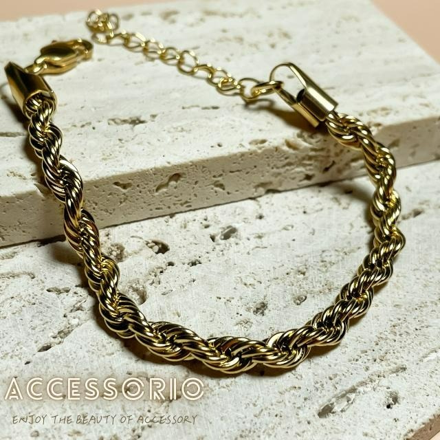 ╶◇╴拾飾 Accessorio 現貨  歐美風 5MM鈦鋼麻花手鍊-細節圖3